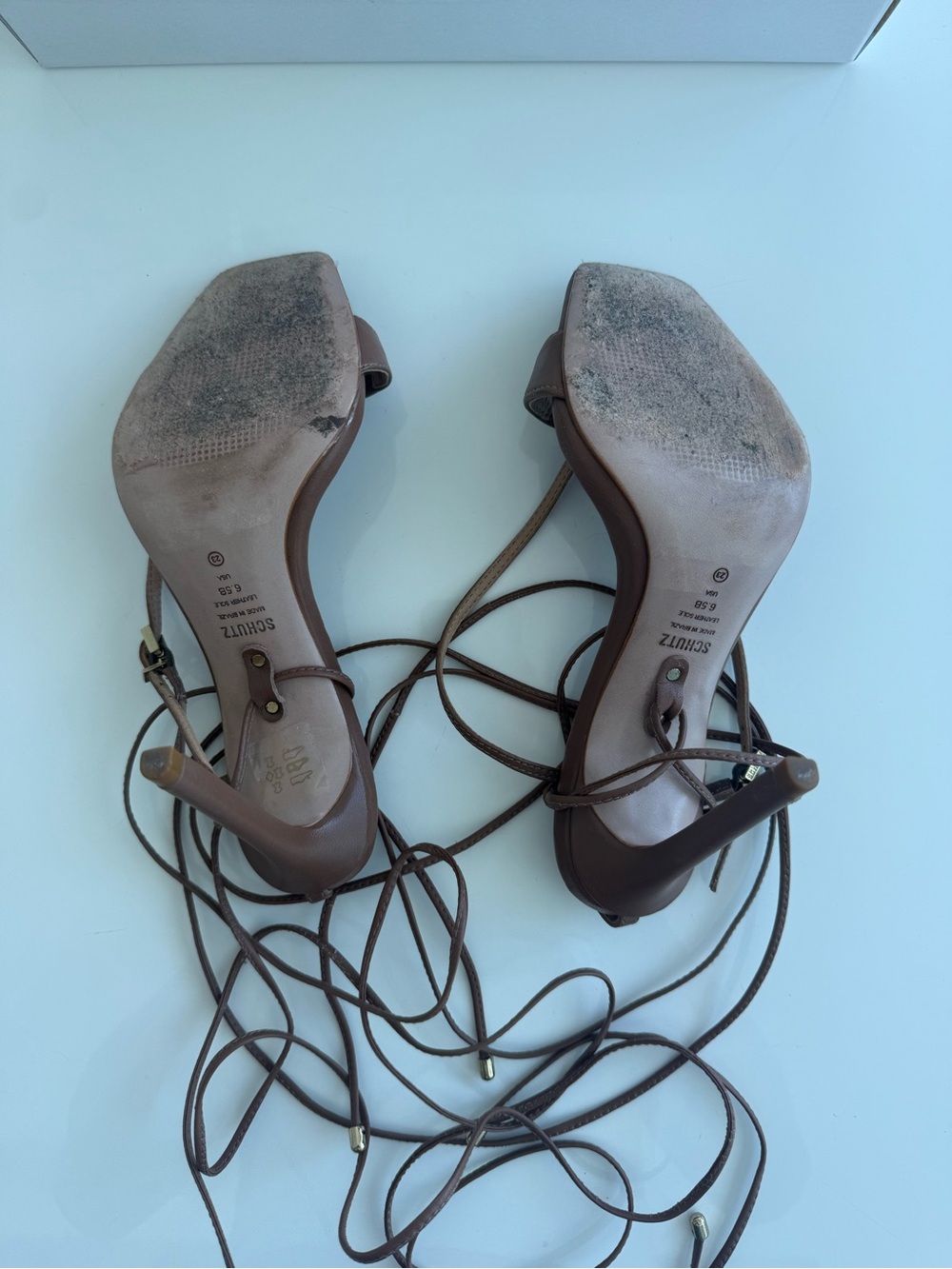 SCHUTZ Like NEW Brown Lace-Up Sandals - Women US 6,5 w BOX and dust bag - Picture 4 of 8